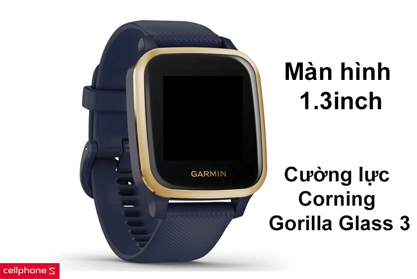 Màn hình 1.3 inch độ phân giải cao, kính cường lực Corning Gorilla Glass 3