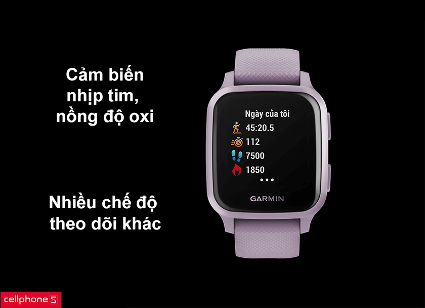 Cảm biến nhịp tim, nhiều chế độ theo dõi sức khoẻ