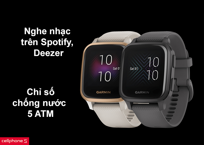 Tính năng nghe nhạc, nhận thông báo, chỉ số chống nước 5 ATM