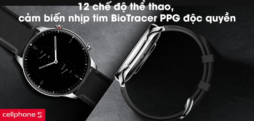 12 chế độ thể thao, cảm biến nhịp tim BioTracer PPG độc quyền