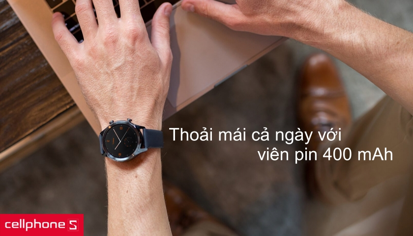 Thoải mái cả ngày với viên pin 400 mAh