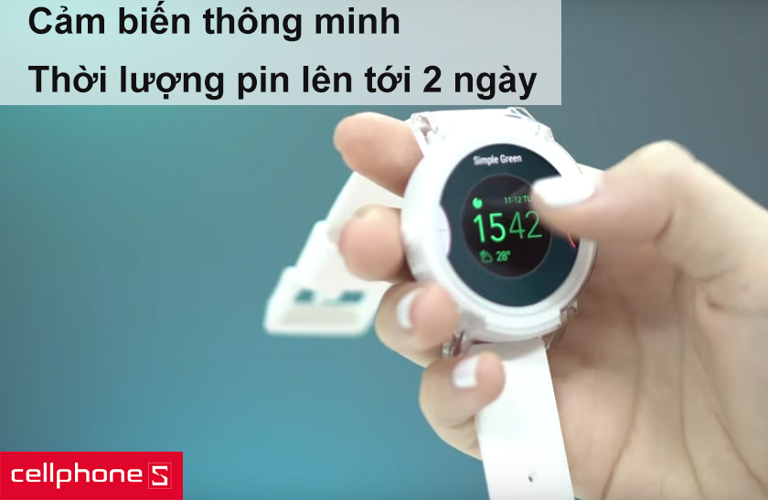 Cảm biến thông minh, thời lượng pin lên tới 2 ngày