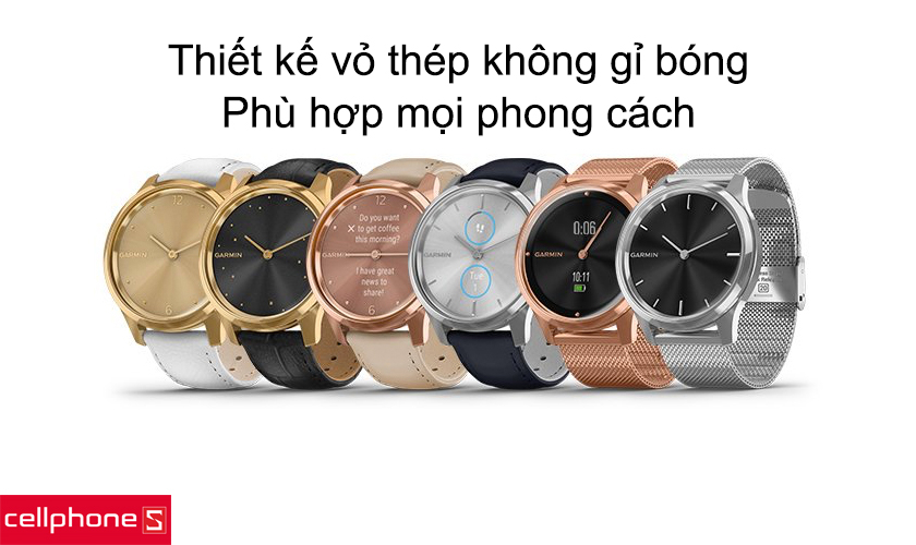 Thiết kế vỏ thép không gỉ bóng, phù hợp mọi phong cách