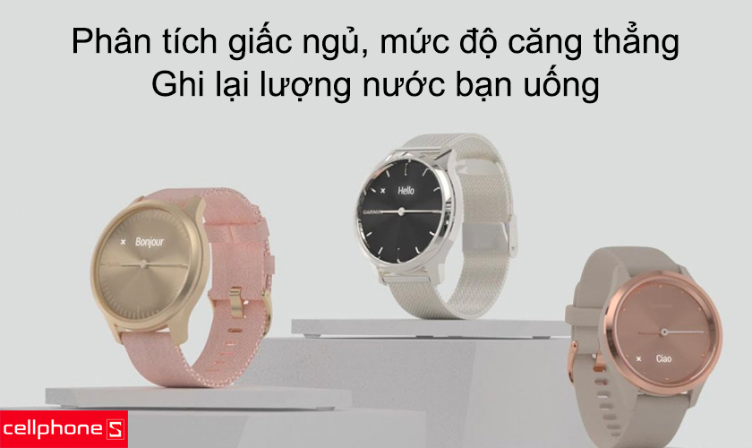 Phân tích giấc ngủ, mức độ căng thẳng, ghi lại lượng nước bạn uống