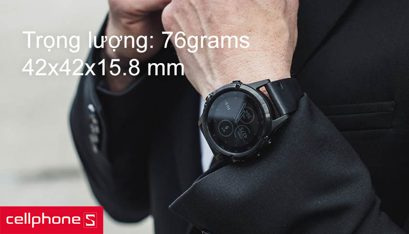 Garmin Fenix 5 Plus Sapphire Titan rất nhẹ nhàng, gọn gàng