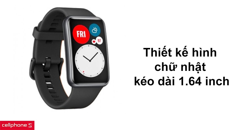 Thiết kế hình chữ nhật kéo dài, kích thước màn hình 1.64 inch