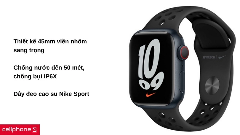 Thiết kế viền nhôm sang trọng cùng dây cao su đen thoáng mát