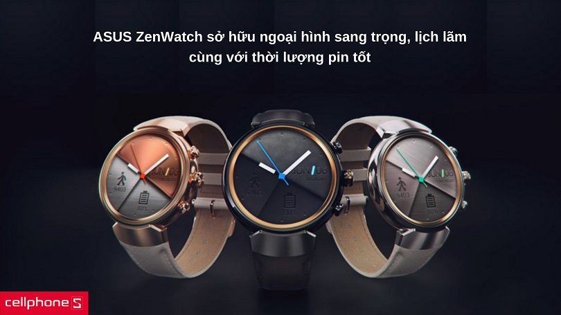 Đồng hồ ASUS - Cao cấp, thời thượng, giá tốt tại hệ thống CellphoneS Đồng hồ ASUS được xem là một trong những dòng phụ kiện nổi bật của hãng ASUS. Nếu bạn là fan của các sản phẩm do ASUS sản xuất, các mẫu đồng hồ thông minh ASUS ZenWatch chính là phụ kiện dành cho bạn.  Ưu điểm và nhược điểm của dòng đồng hồ thông minh ASUS 1/ Ưu điểm Dòng smartwatch do ASUS sản xuất có tên gọi là ASUS ZenWatch. Những mẫu đồng hồ ASUS ZenWatch sở hữu điểm mạnh đầu tiên chính là thiết kế đậm nét sang trọng. Ngôn ngữ thiết kế Zen quen thuộc của ASUS được áp dụng lên dòng smartwatch ASUS ZenWatch giúp cho thiết bị vừa sang trọng, vừa lịch lãm. Đồng thời, toàn bộ đồng hồ ASUS ZenWatch đều được hoàn thiện bền chắc giúp nâng tầm chất lượng cho sản phẩm. dong-ho-asus-cate-1 Ngoài ra, ASUS ZenWatch còn nổi trội với dung lượng pin tốt, giúp cho mẫu smartwatch này được ưa chuộng với người dùng bận rộn. Và khi đồng bộ đồng hồ ASUS ZenWatch với ứng dụng ZenWatch Manager trên điện thoại, người đeo còn có thể tùy biến hàng loạt giao diện mặt đồng hồ khác nhau. Và tất nhiên, giá thành phải chăng cũng là thế mạnh mà ASUS ZenWatch mang lại cho người đeo. 2/ Nhược điểm Điểm yếu lớn của dòng đồng hồ thông minh ASUS ZenWatch chính là thiếu đi tính năng tập luyện thể thao. Ngoài ra, một số mẫu smartwatch của ASUS còn thiếu cảm biến sức khỏe - vốn là yếu tố quan trọng với một chiếc đồng hồ thông minh ngày nay. Top những mẫu smartwatch ASUS được ưa chuộng trên thị trường 1/ ASUS ZenWatch Sản phẩm smartwatch đầu tiên mà ASUS tạo ra cho người dùng chính là ASUS ZenWatch. Chiếc smartwatch này gây ấn tượng cho giới công nghệ với thiết kế đầy lịch lãm và sang trọng, mặt đồng hồ vuông vức và bo cong 2.5D đẹp mắt. Dây đeo da chế tác đặc biệt cùng độ chống nước / bụi IP55 cũng giúp nâng tầm sang trọng cho ASUS ZenWatch. dong-ho-asus-cate-2 Đồng hồ ASUS ZenWatch chạy hệ điều hành Android Wear với giao diện dễ quan sát và điều khiển. Các tính năng mà ASUS ZenWatch hỗ trợ bao gồm: điều khiển giọng nói, đo nhịp tim, bước chạy, báo thức, điều khiển camera và màn hình từ xa,... Dù chưa đa dạng về chế độ thể thao, ASUS ZenWatch có thời lượng pin khiêm tốn ở mức 22 giờ đến 26 giờ hoạt động.  2/ ASUS ZenWatch 2 Thế hệ kế nhiệm ZenWatch đời trước chính là đồng hồ ASUS ZenWatch 2. Ngôn ngữ thiết kế tối giản "Zen" vẫn được ASUS áp dụng, giúp cho mẫu smartwatch này giữ được độ thoải mái lẫn bền chắc (bao gồm chống nước cao hơn là IP67). Màn hình hiển thị trên ASUS ZenWatch 2 có hình dáng vuôn vức nam tính, phủ bởi kính Gorilla Glass 3 và dùng nền AMOLED cho độ tương phản màu tốt. dong-ho-asus-cate-3 ASUS ZenWatch 2 được nâng cấp ở khả năng tùy biến khi mang đến cho người đeo tính năng tự tạo giao diện đồng hồ theo ý muốn. Hệ điều hành Android Wear cũng giúp tối ưu các tính năng mà người đeo có thể thực hiện trên ZenWatch 2. Hơn nữa, thời lượng pin cải tiến lớn cũng là điểm mạnh mà ASUS ZenWatch 2 có được. 3/ ASUS ZenWatch 3 ASUS ZenWatch 3 mang đến lối thiết kế khác biệt với hai đời ZenWatch nêu trên, với kiểu dáng mặt tròn có phần năng động hơn nhưng vẫn giữ được nét tinh giản "Zen" của ASUS. Với màn hình, ASUS cũng đã thay từ AMOLED sang OLED có phần sắc nét hơn và rực rỡ hơn, kèm theo đến 50 giao diện mặt đồng hồ khác nhau cho người đeo thỏa sức lựa chọn. dong-ho-asus-cate-4 Các ứng dụng được tích hợp trên ASUS ZenWatch 3 bao gồm quản lý sức khỏe, theo dõi giấc ngủ với độ chính xác tốt. Thời lượng pin dài lâu cùng với khả năng sạc nhanh cũng giúp ASUS ZenWatch 3 hoạt động ổn định trên cổ tay khi đeo cả ngày.  Cách chọn mua đồng hồ ASUS chính hãng, chất lượng Các mẫu đồng hồ thông minh do ASUS sản xuất đều thu hút sự chú ý từ người đam mê công nghệ, đơn giản vì ngôn ngữ thiết kế độc đáo mà dòng smartwatch này có được. Vậy làm thế nào để chọn ra chiếc smartwatch chính hãng ASUS với chất lượng tốt? dong-ho-asus-cate-5 1/ Thiết kế. Dù có những nét riêng, cả ba mẫu ASUS ZenWatch đều có ngôn ngữ thiết kế chung giúp làm nên vẻ đẹp sang trọng đặc trưng. Hơn nữa, việc sử dụng chất liệu bền bỉ và hoàn thiện tinh xảo cũng giúp ASUS ZenWatch trở thành dòng smartwatch được ưa chuộng. 2/ Thời lượng pin. Thế mạnh khác của ba đời ASUS ZenWatch chính là thời lượng pin tốt, rất thích hợp cho nhu cầu vận động hoặc di chuyển ngày dài. 3/ Tính năng. ASUS ZenWatch hỗ trợ theo dõi tiến trình tập luyện, theo dõi sức khỏe và cả giấc ngủ. Hơn nữa ASUS ZenWatch cũng có khả năng tùy biến cao với hàng chục giao diện mặt đồng hồ đa dạng. 4/ Địa điểm phân phối đồng hồ ASUS chính hãng chất lượng. Các dòng đồng hồ ASUS chính hãng chất lượng nay đã có mặt tại hệ thống CellphoneS, sẵn sàng chờ đón bạn đến trải nghiệm và sở hữu ngay. Mua đồng hồ ASUS giá rẻ, ưu đãi tốt ở đâu tại TP. HCM và Hà Nội? Giờ đây cơ hội sở hữu cho bản thân một chiếc đồng hồ ASUS chính hãng giá tốt đã xuất hiện. Hệ thống CellphoneS hân hạnh phân phối các sản phẩm đồng hồ chính hãng ASUS với giá rẻ cùng loạt ưu đãi tốt. Bạn có thể đến cửa hàng CellphoneS tại TP. HCM và Hà Nội để trải nghiệm sản phẩm đồng hồ ASUS chính hãng. dong-ho-asus-cate-6 Ngoài ra, khi đến CellphoneS, bạn còn khám phá thêm những sản phẩm điện thoại, máy tính bảng, laptop, và các thiết bị công nghệ hiện đại khác. Hệ thống CellphoneS đã có mặt gần bạn tại khu vực TP. HCM, Hà Nội và nhiều tỉnh thành. Hãy đến CellphoneS ngay! 