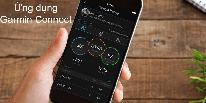 Ứng dụng Garmin Connect, bộ nhớ 4GB, hỗ trợ Spotify