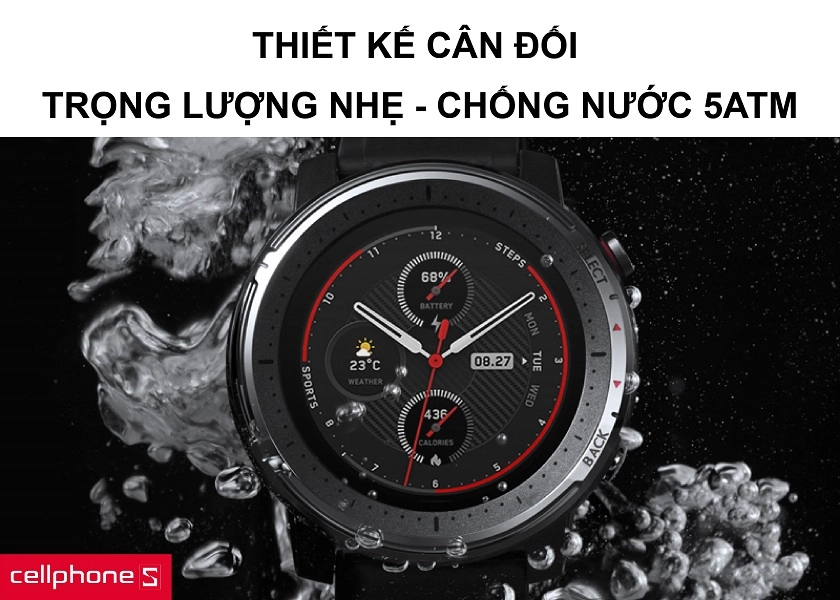 Thiết kế cân đối với trọng lượng nhẹ nhàng và khả năng chống nước 5ATM