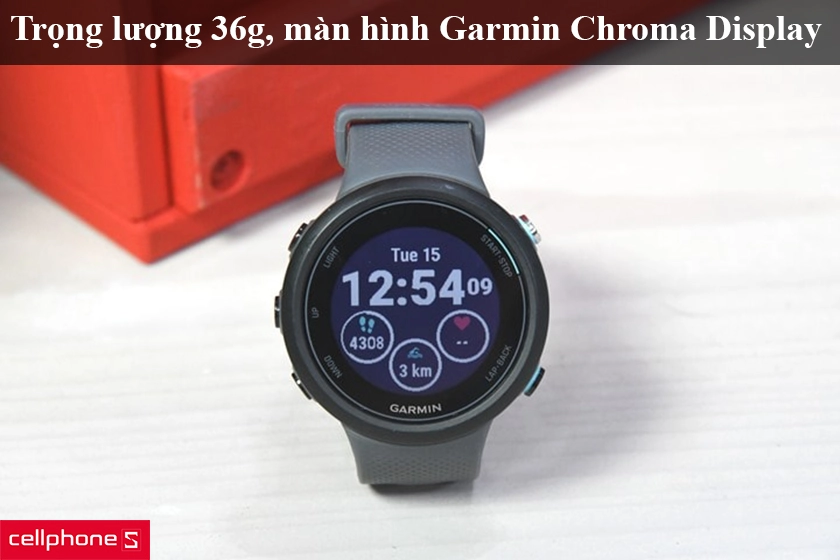 Trọng lượng 36g, màn hình Garmin Chroma Display