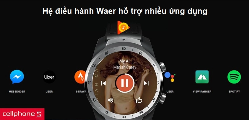 RAM 512MB mượt mà cùng hệ điều hành WearOS hỗ trợ nhiều ứng dụng