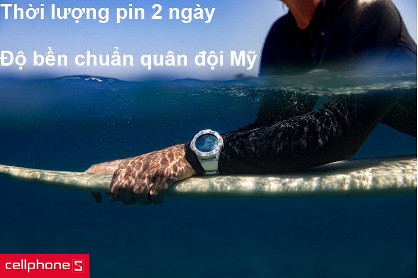 Thời lượng pin lên đến 2 ngày cùng khả năng bền bỉ chuẩn quân đội Mỹ