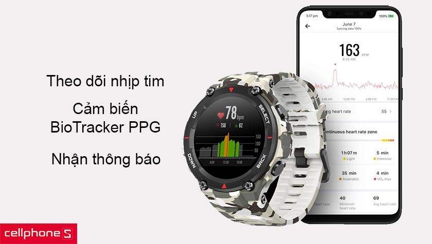 dõi dễ dàng khi kết nối với smartphone