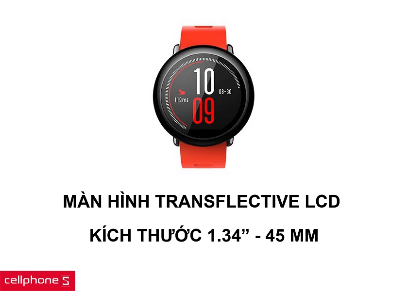 Màn hình Transflective LCD 1.34 inches cùng mặt đường kính lên đến 45mm