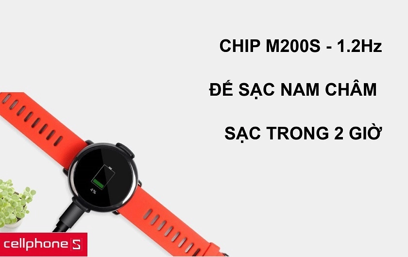Chip xử lý M200S tốc độ 1.2Hz nhanh chóng cùng sạc đế sạc nam châm cho 2 giờ sạc