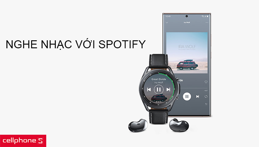 phép chơi Spotify, đồng bộ giữa điện thoại Samsung và đồng hồ