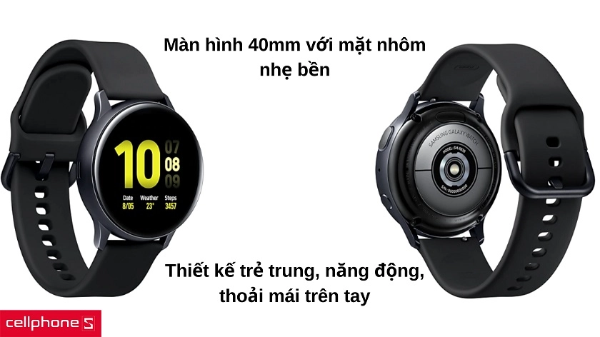 Thiết kế trẻ trung, màn hình 40mm có viền cảm ứng cùng mặt nhôm bền nhẹ
