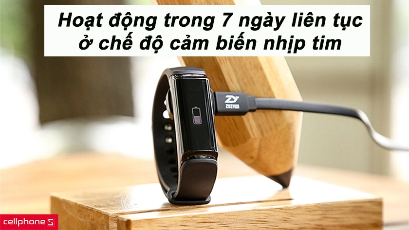 Vòng tay Partron Croise URBAN S+ PWB-250 có khả năng hoạt động liên tục trong 7 ngày ở chế độ cảm biến nhịp tim