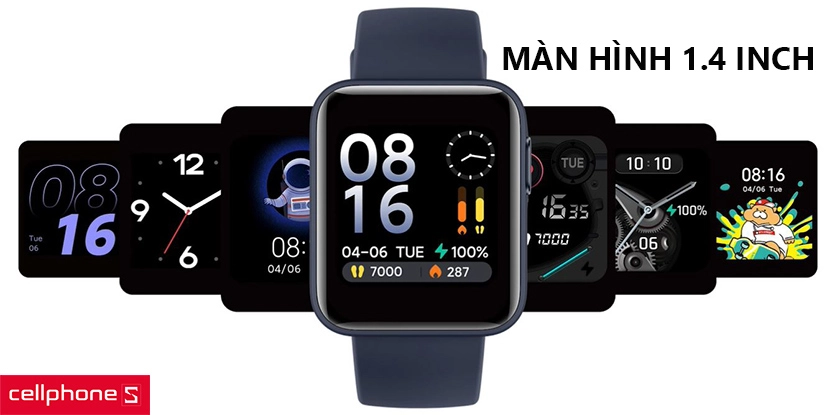 Màn hình 1.41 inch, khả năng chống nước 5atm