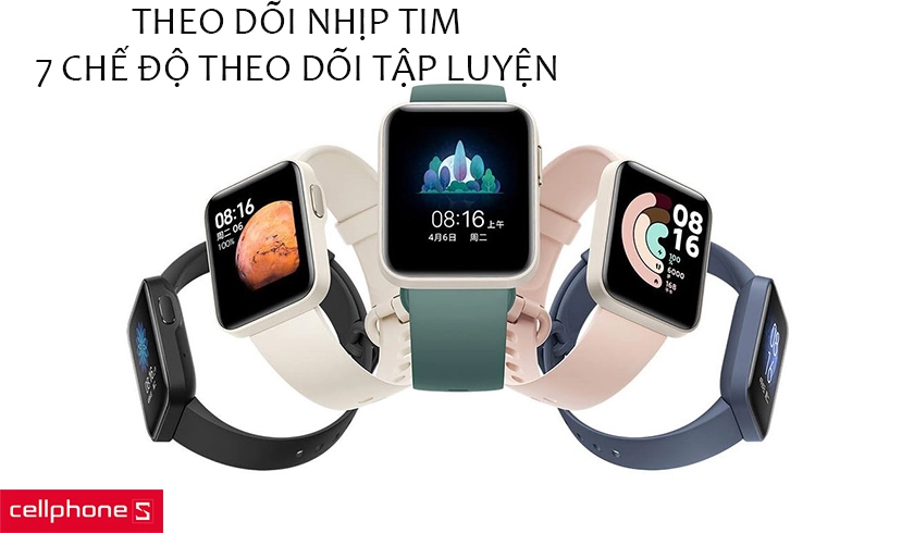 Hỗ trợ theo dõi nhịp tim và 7 chế độ theo dõi tập luyện