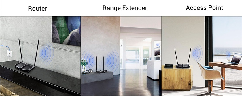 Được xem như một điểm truy cập không dây và bộ mở rộng sóng