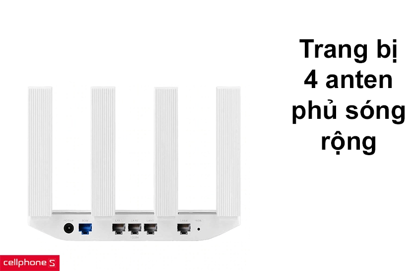 trang bị 4 anten phủ sóng rộng