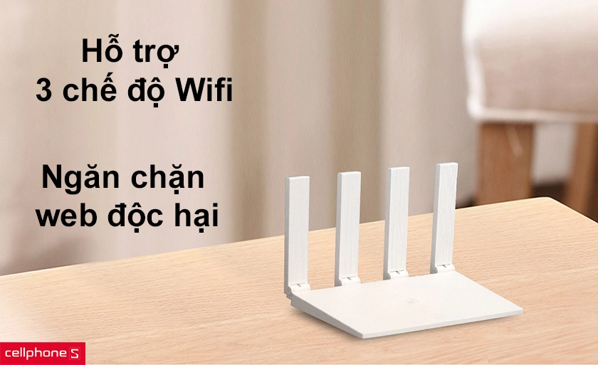 Hỗ trợ 3 chế độ Wifi và tự động nhận diện độc hại từ các trang web