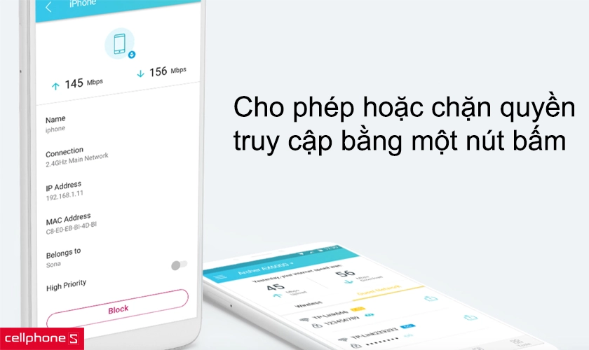 Cho phép hoặc chặn quyền truy cập chỉ bằng một nút bấm