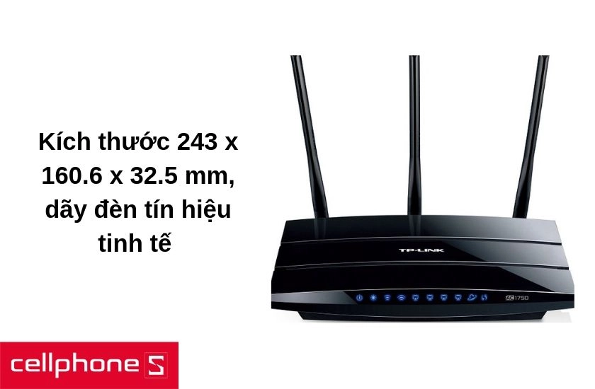 kích thước 9.6 x 6.4 x 1.3 in.(243x160.6x32.5mm) nhỏ gọn không chiếm nhiều không gian