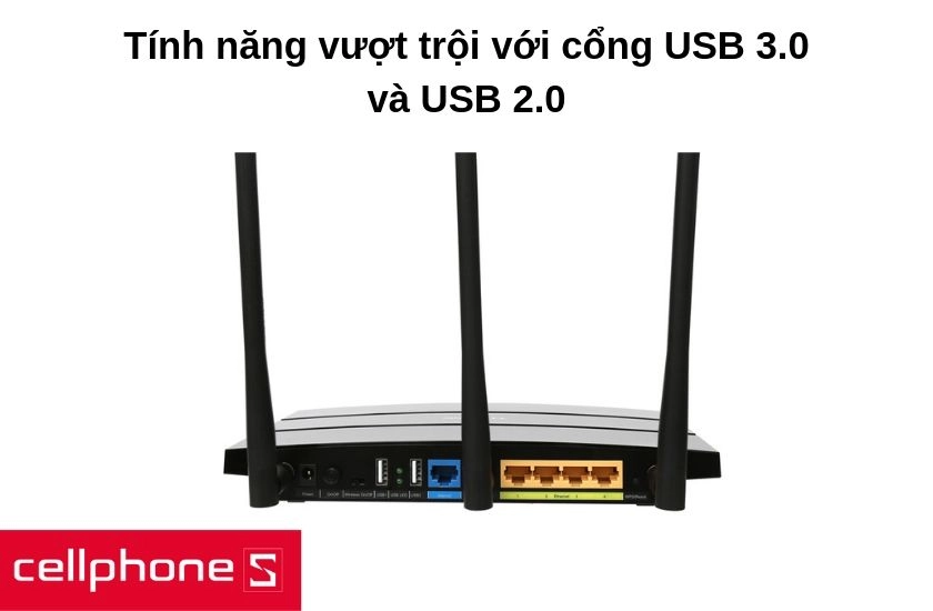 ổng USB 3.0 và USB 2.0 giúp dễ dàng chia sẻ máy in nội bộ, tập tin