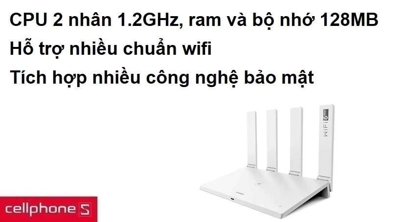 CPU 2 nhân 1.2GHz, RAM và bộ nhớ 128GB, hỗ trợ nhiều chuẩn wifi và công nghệ bảo mật