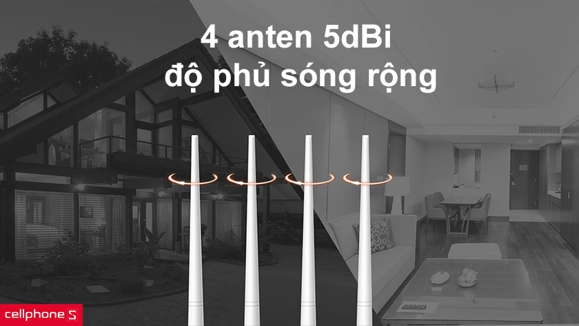 4 anten 5dBi độ phủ sóng rộng
