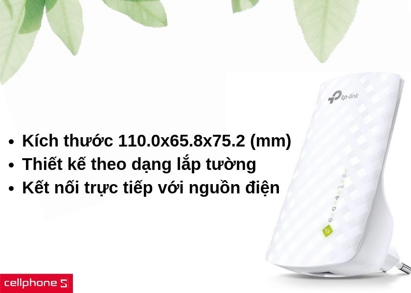 Kích thước nhỏ gọn, thiết kế gắn tường giúp dễ dàng di chuyển và lắp đặt