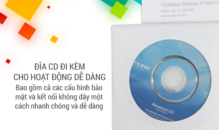 TL-WN725N đi kèm với một tiện ích gồm 14 ngôn ngữ trong đĩa CD