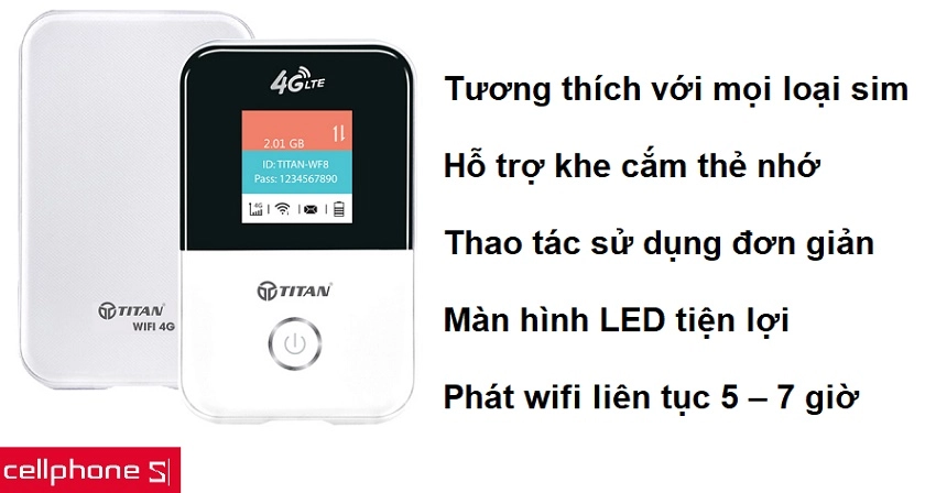 Bộ phát wifi 4G di động không dây - Ảnh 8
