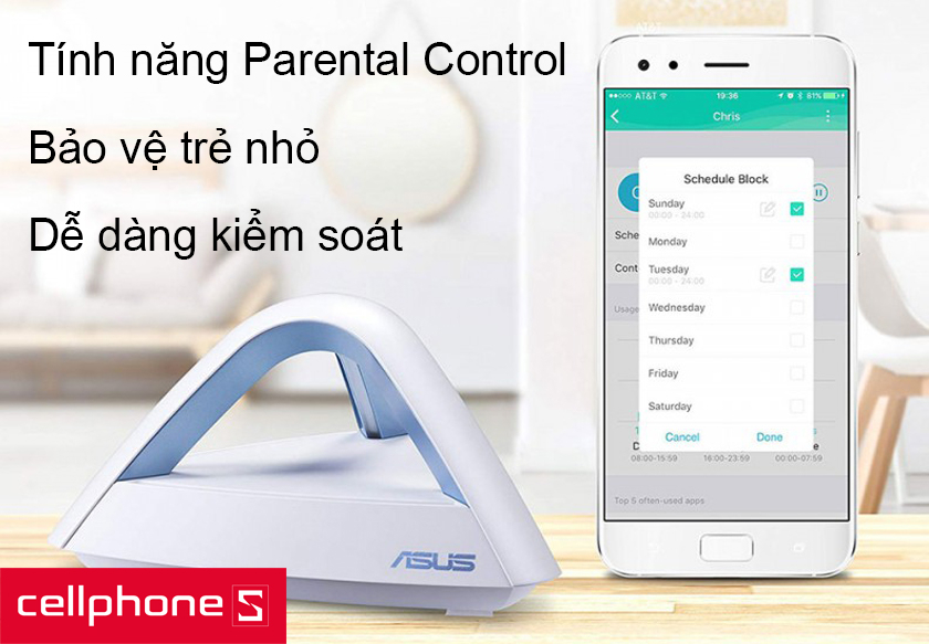 Tính năng đặc biệt Parental Control giúp cha mẹ quản lý trẻ nhỏ tốt hơn