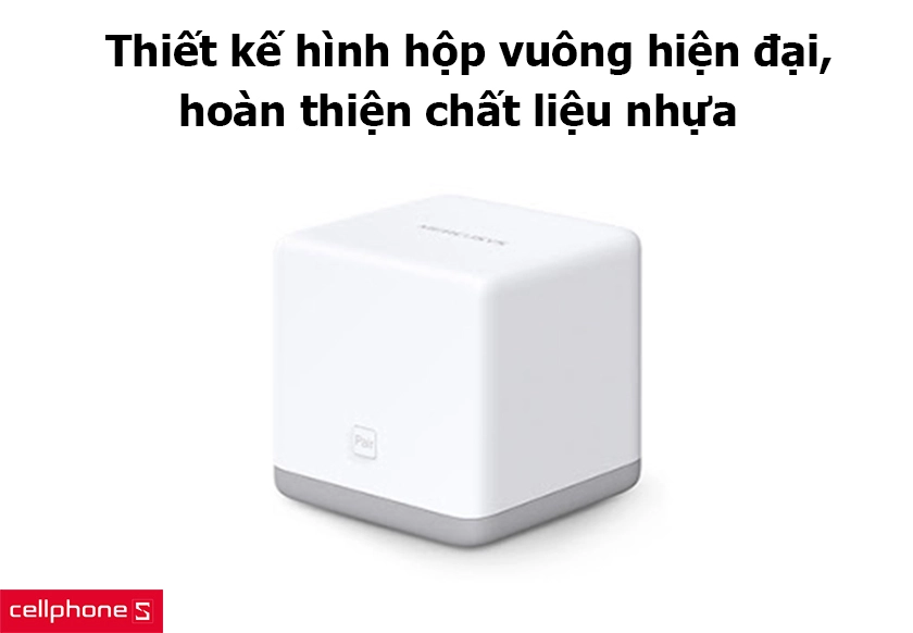 Thiết kế hình hộp vuông hiện đại, hoàn thiện chất liệu nhựa