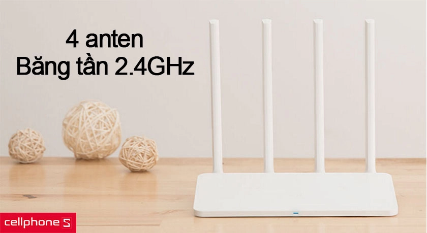 Hỗ trợ băng tần 2.4GHz cùng chuẩn kết nối 4 anten