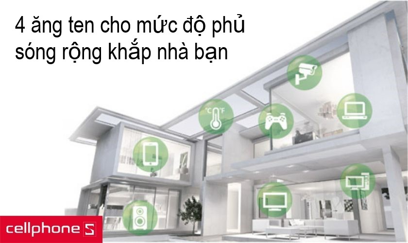 Phủ sóng toàn căn nhà của bạn với Asus AiRadar cùng với con chip xử lý lõi tứ mạnh mẽ