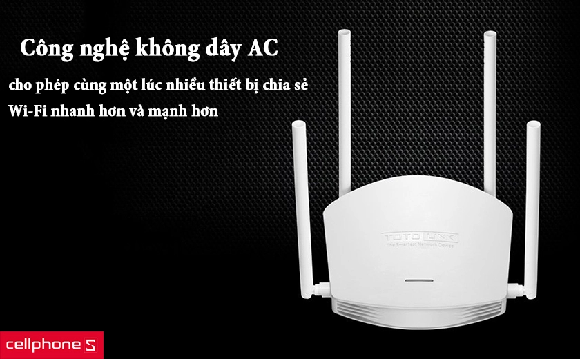 Totolink A800R chính hãng được trang bị công nghệ không dây AC
