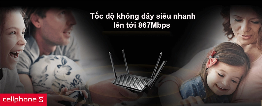 Tốc độ không dây siêu nhanh lên tới 867Mbps