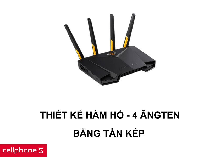 Thiết kế 4 anten phủ sóng đa vùng cùng băng tần kép thuận tiện sử dụng