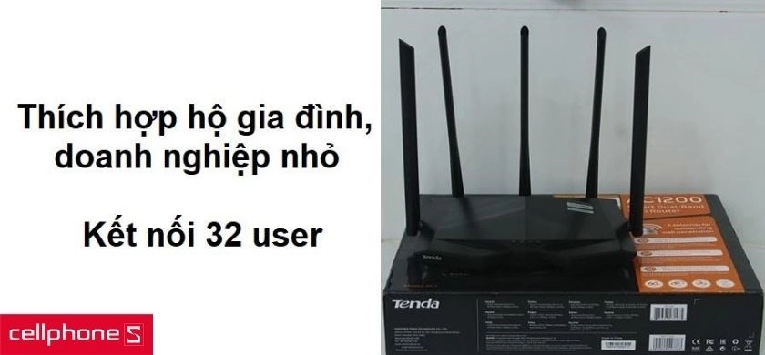 Thích hợp cho hộ gia đình hay doanh nghiệp nhỏ, kết nối đến 32 user