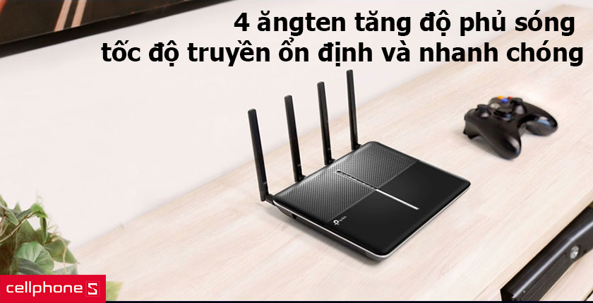 Khả năng truyền sóng wifi ổn định và nhanh với bốn ăng ten