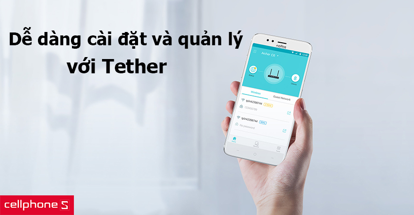dễ dàng cài đặt và quản lý bằng Tether
