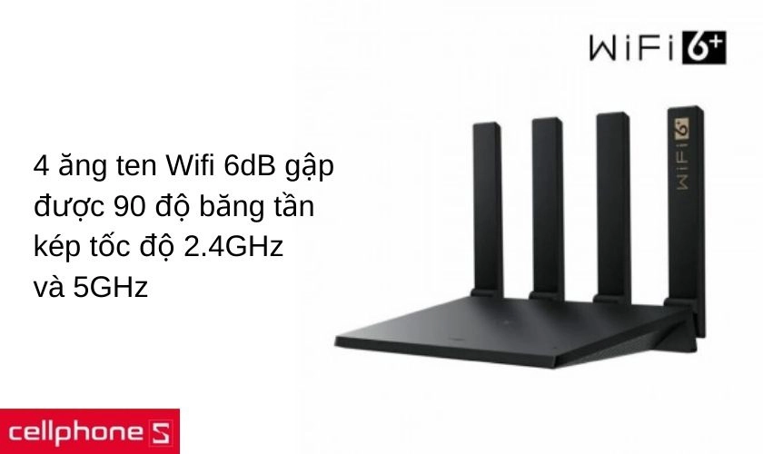 4 ăng ten Wifi 6dB băng tần kép với tốc độ 2.4GHz và 5GHz