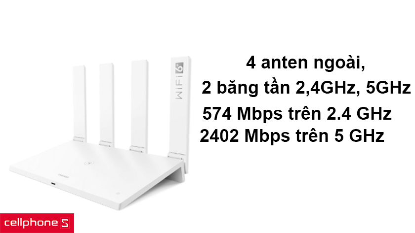 Tích hợp bốn anten ngoài, hoạt động trên cả hai băng tần