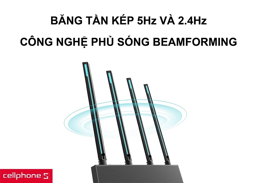 Khả năng phủ sóng bằng băng tần kép và công nghệ Beamforming tăng cường sóng
