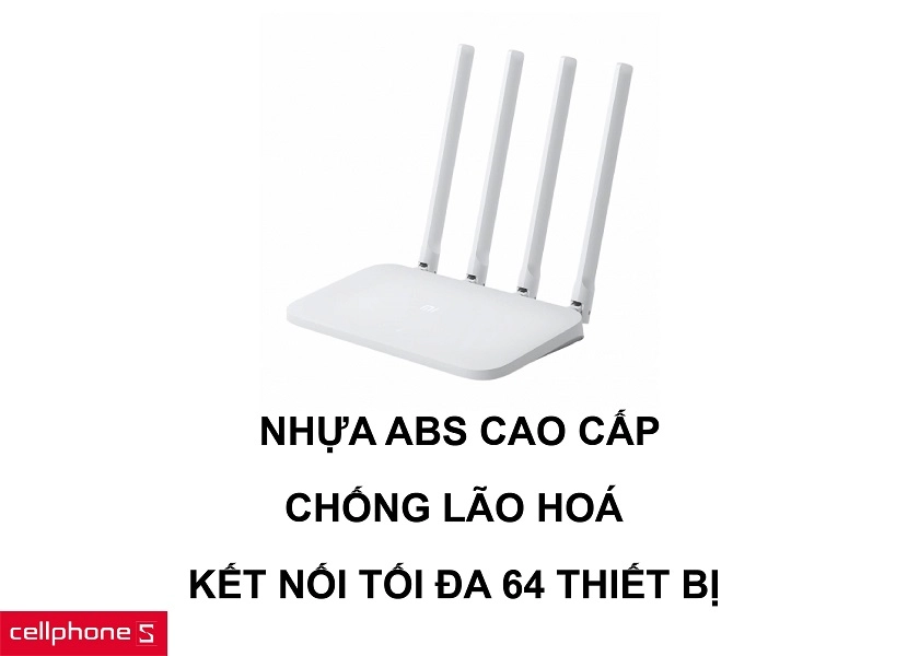 Thiết kế từ nhựa cao cấp cùng khả năng kết nối cao nhất lên đến con số 64 thiết bị